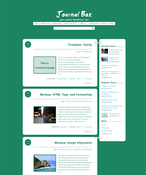 Journal Box wordpress theme