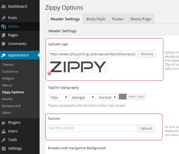 Zippy wordpress theme
