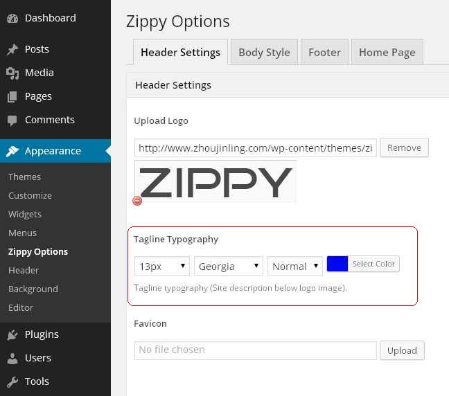 Zippy wordpress theme