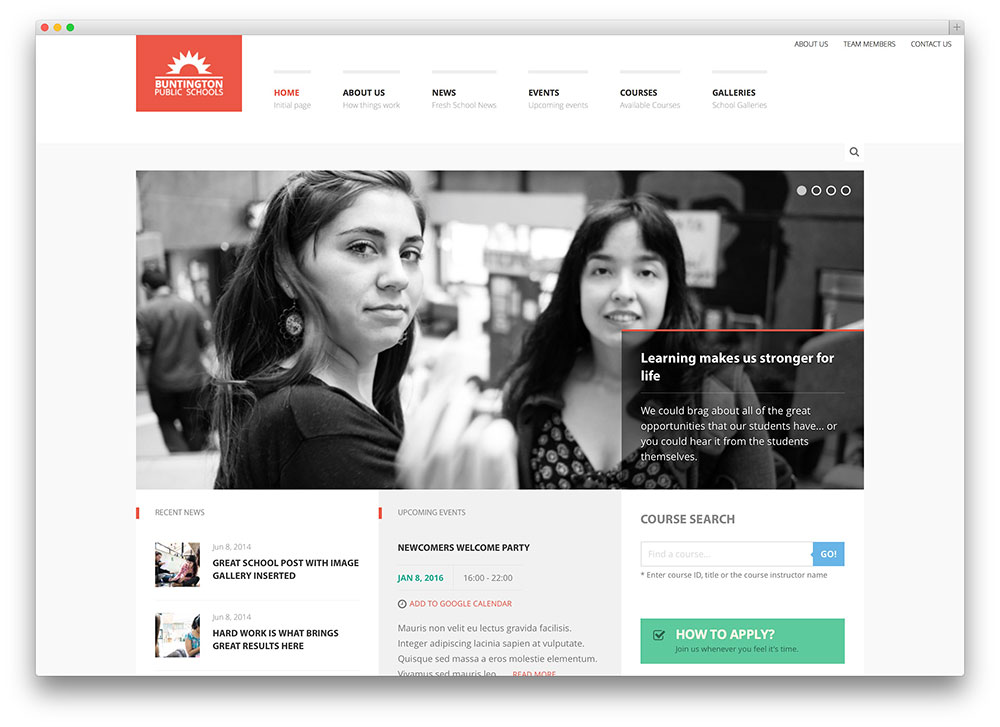 education wordpress theme buntington