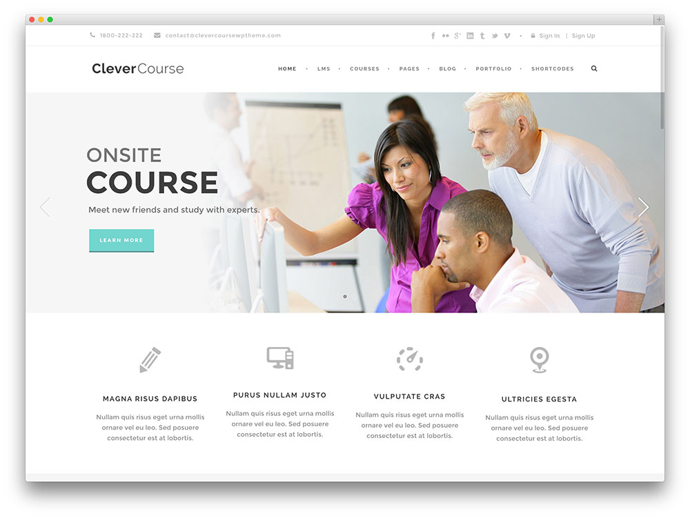 education wordpress theme clevercourse