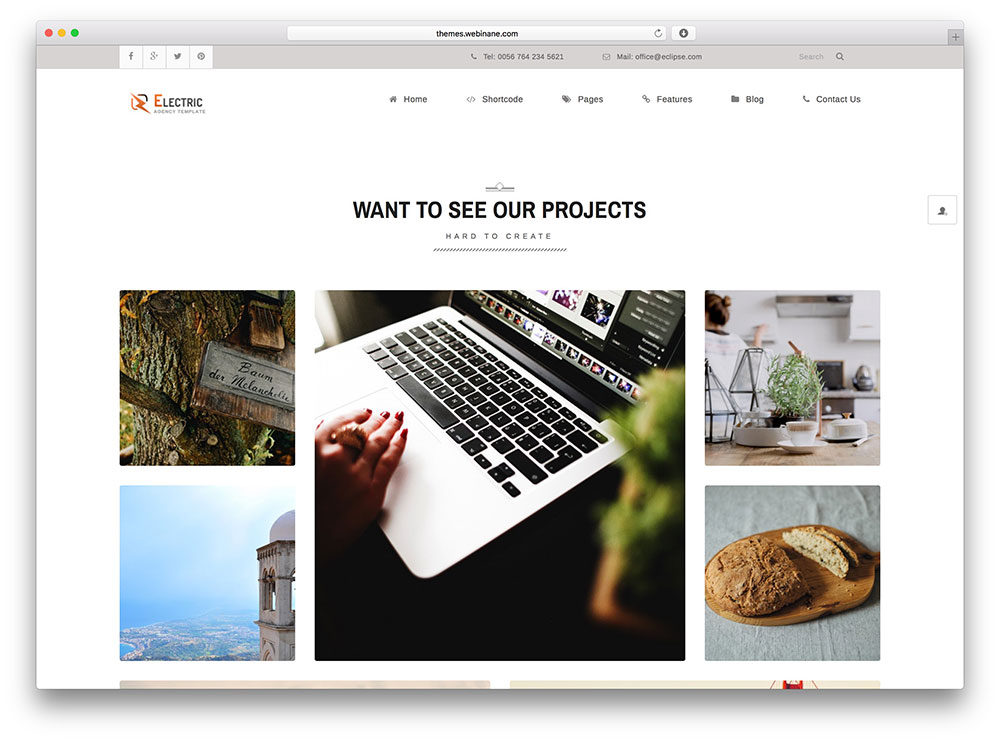 minimalist wordpress themes electric