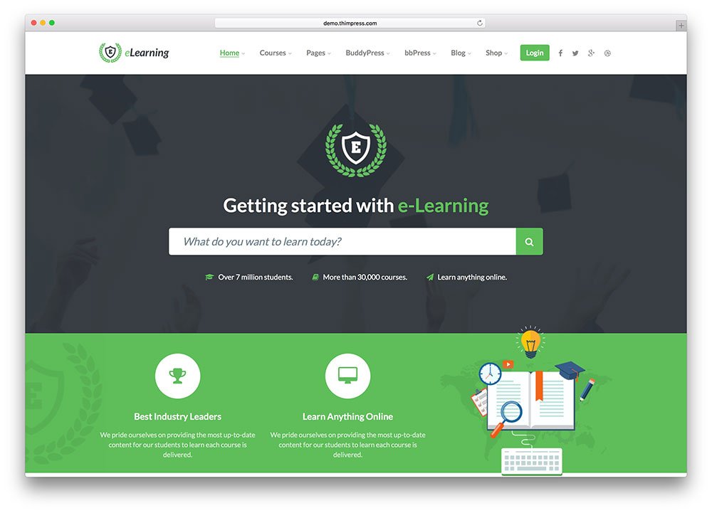 education wordpress theme elearning