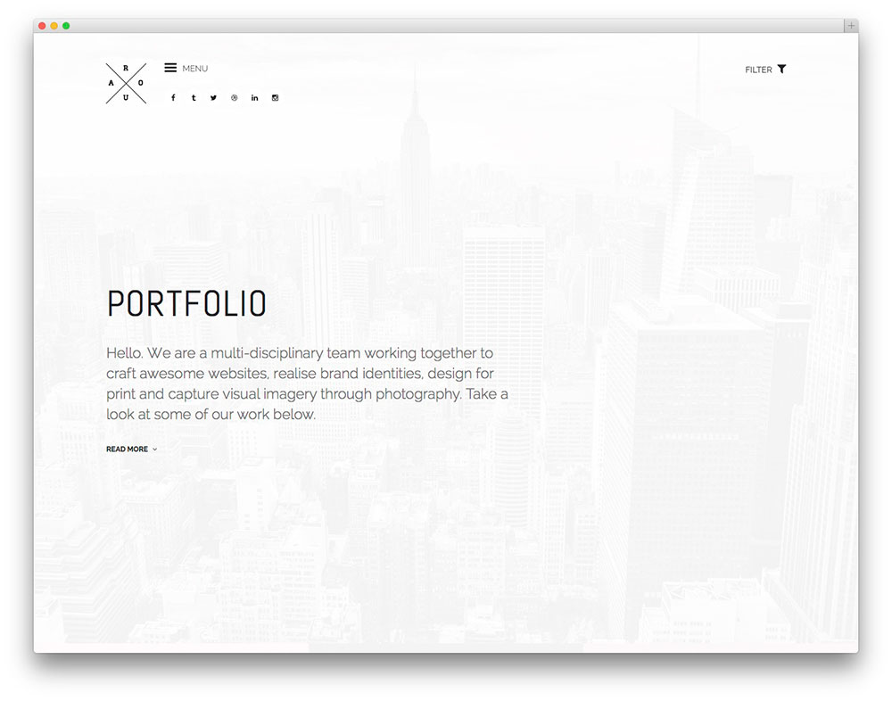 minimalist wordpress themes roua