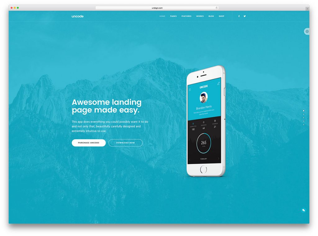 One Page Parallax WordPress Theme uncode