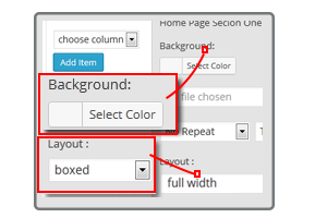 section options