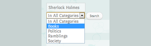wordpress search by category