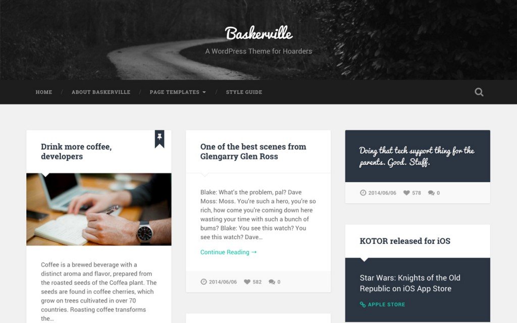 responsive free wordpress themes baskerville