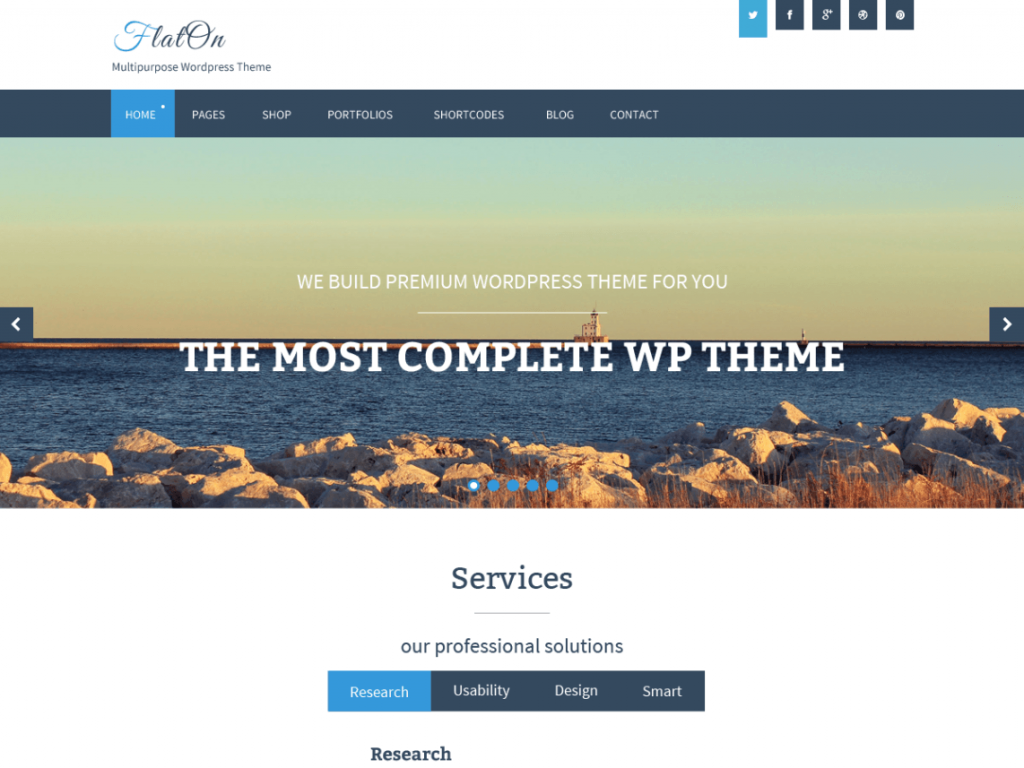 responsive free wordpress themes FlatOn screenshot