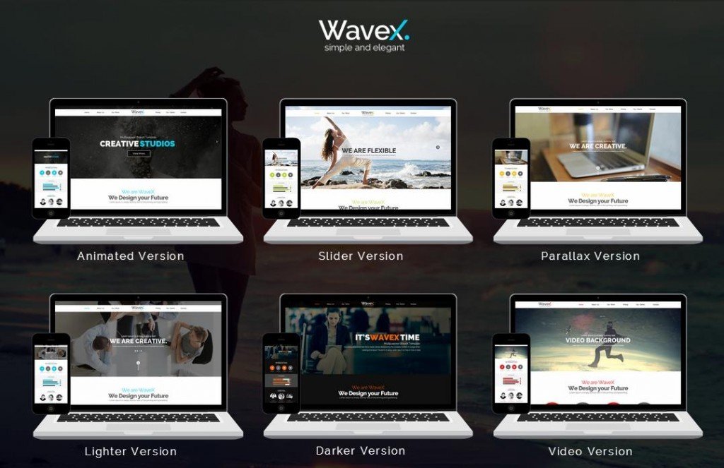 one page wordpress themes wavex