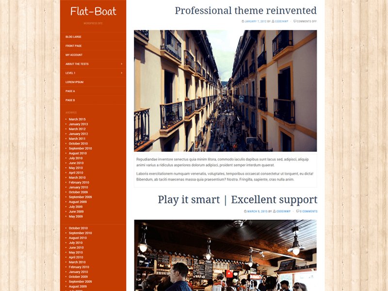 free travel wordpress themes Flat Boat