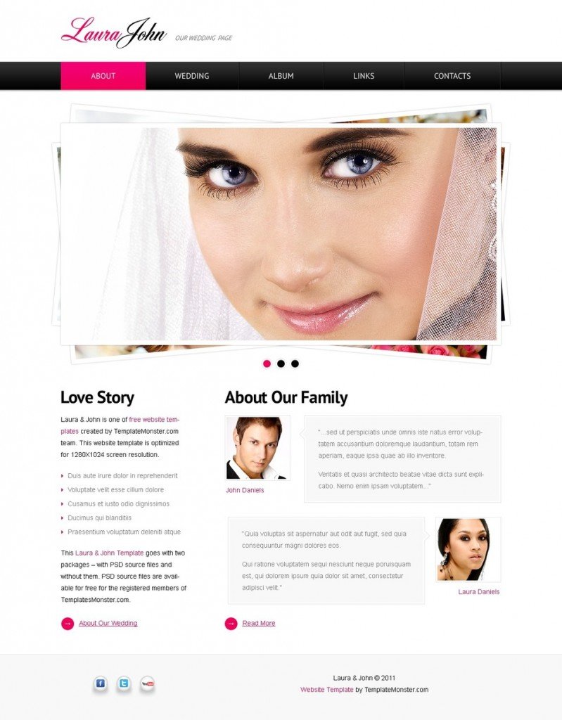 wedding wordpress themes Free HTML Template for Wedding Website