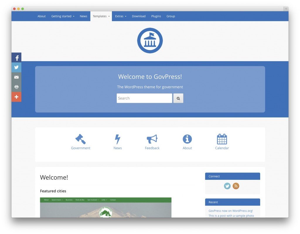 free bootstrap wordpress themes govpress