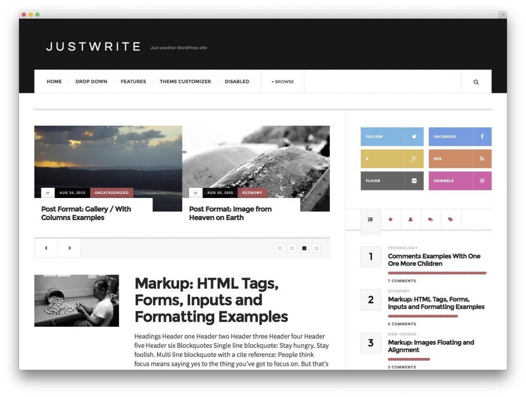 Free magazine wordpress themes justwrite