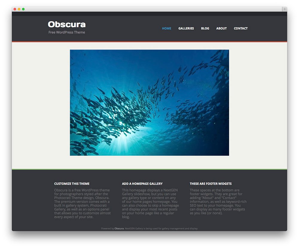 Photography WordPress Themes obscura