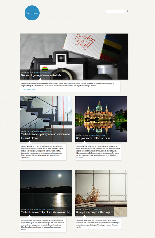 Photography WordPress Themes Shutterloop