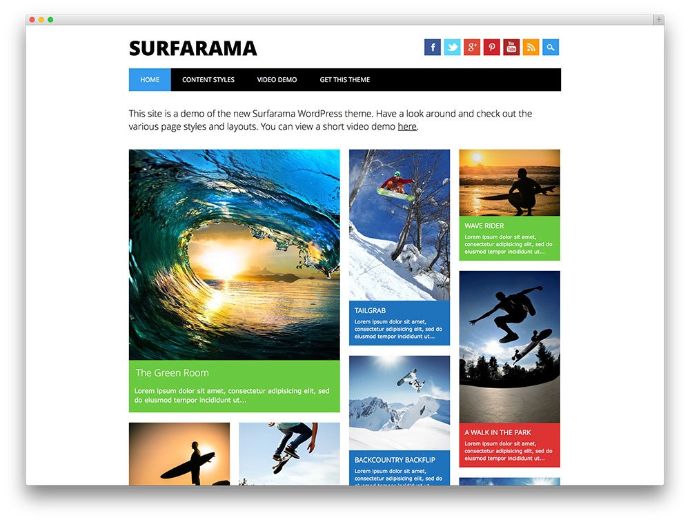 Free Travel WordPress Themes surfarama