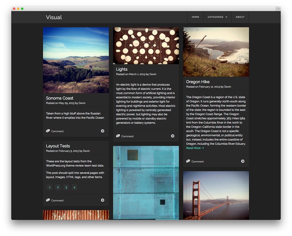 Photography WordPress Themes visual