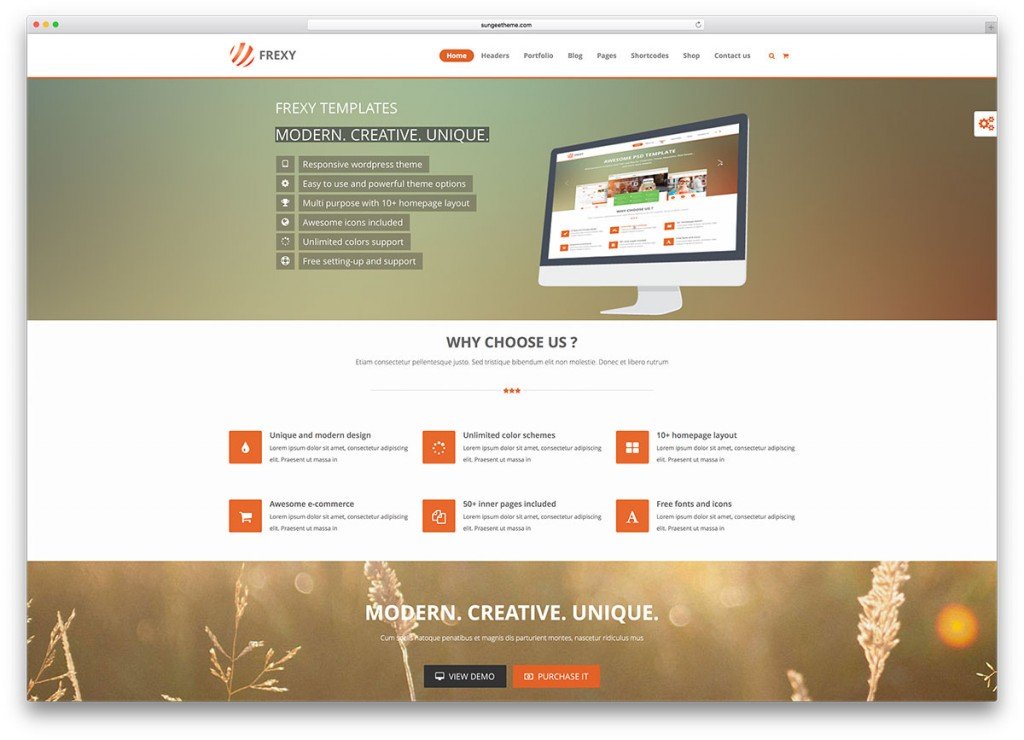 business wordpress themes frexy