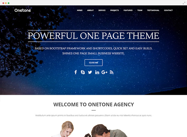 free one page wordpress theme