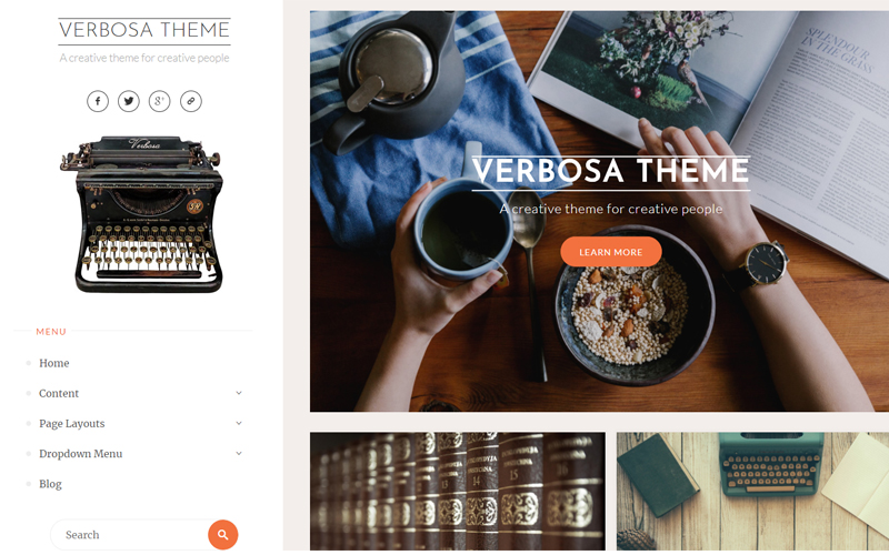 wordpress themes for writers verbosa